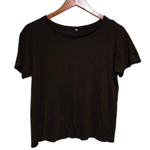 Baserange Cropped Tee in Dark Brown Size Medium